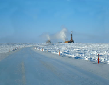 ice road to an oil rig
