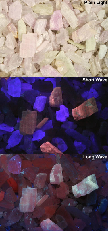 fluorescent spodumene (kunzite)