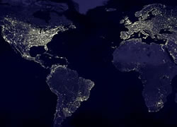 Satellite Image of Earth at Night