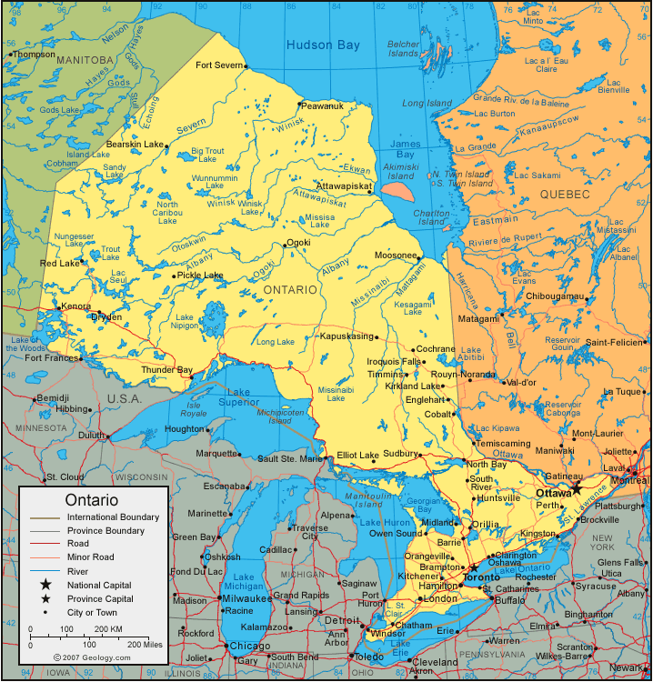 Ontario map