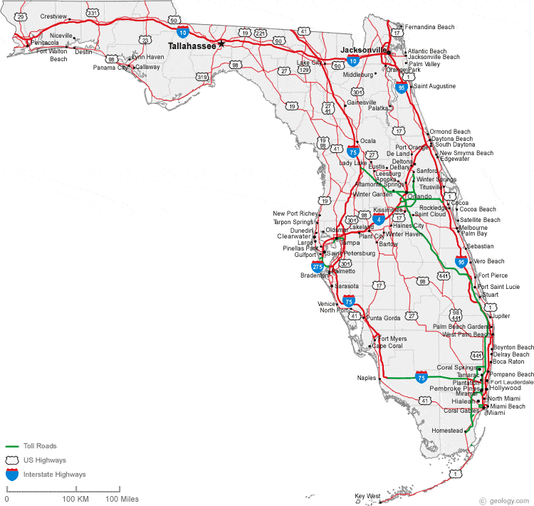 map of florida. map of Florida cities