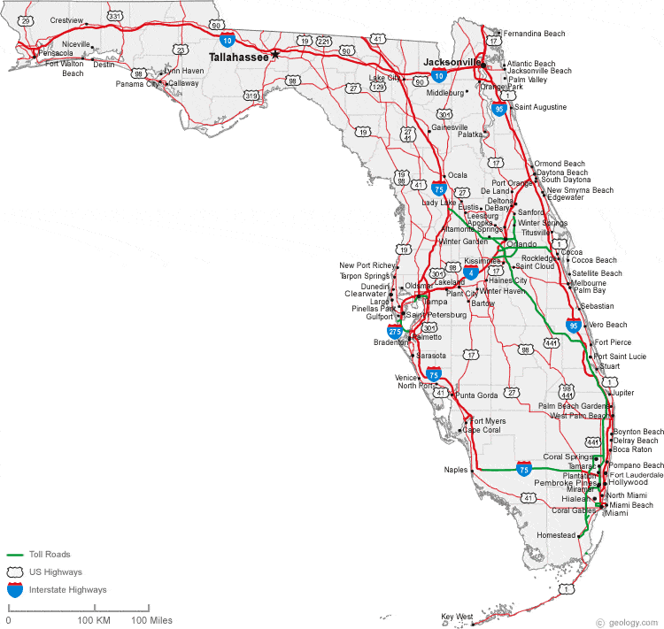 State Of Florida Map Cities