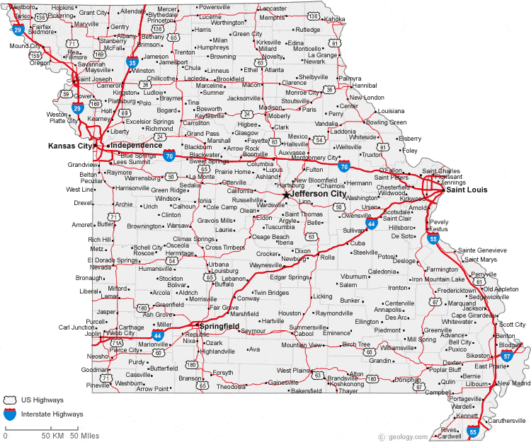 Map Of Missouri Cities Missouri Road Map