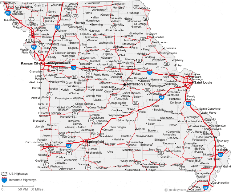 map of missouri