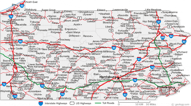 Map of Pennsylvania Cities - Pennsylvania Road Map