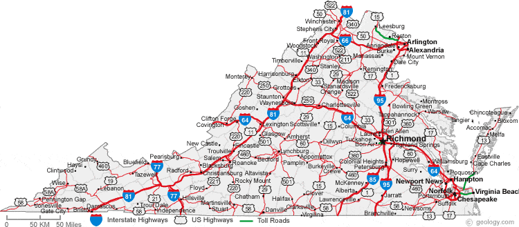 map of virginia cities