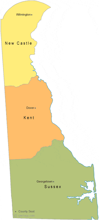 Delaware map counties