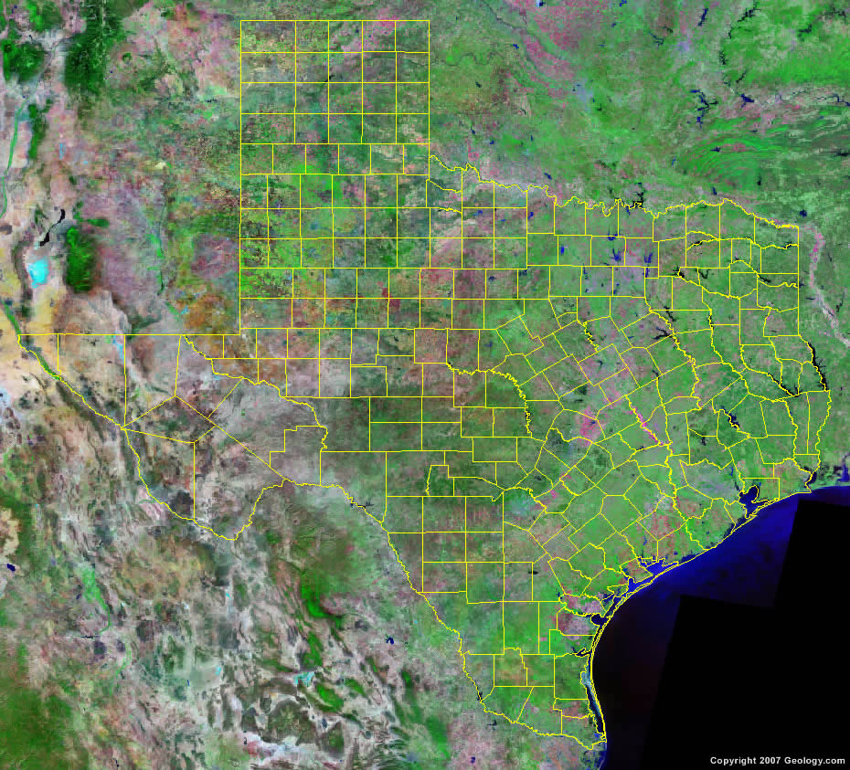 Texas Map With Counties