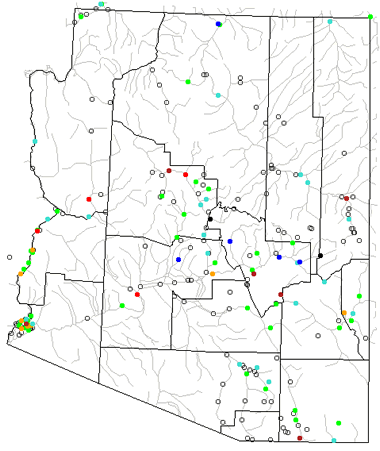 map of arizona rivers. Arizona river levels map