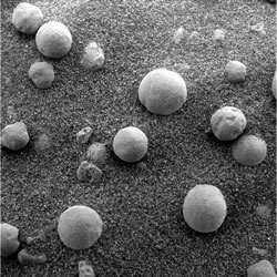 hematite spheres in Mars soil sample