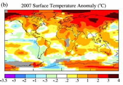 surface temperature anomaly map