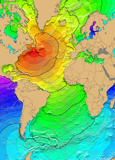 Atlantic Ocean tsunami from Grand Banks, Canada earthquake