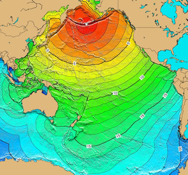 Pacific Ocean tsunami from Aleutian Islands, Alaska earthqake