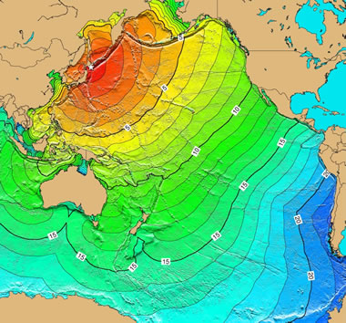 Pacific Ocean tsunami from Hokkaido, Japan earthqake