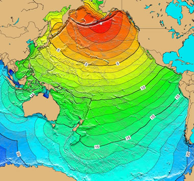 Pacific Ocean tsunami from Unimak Island, Alaska earthqake