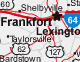 Kentucky Roads and Cities Map