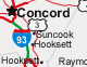 New Hampshire Roads and Cities Map
