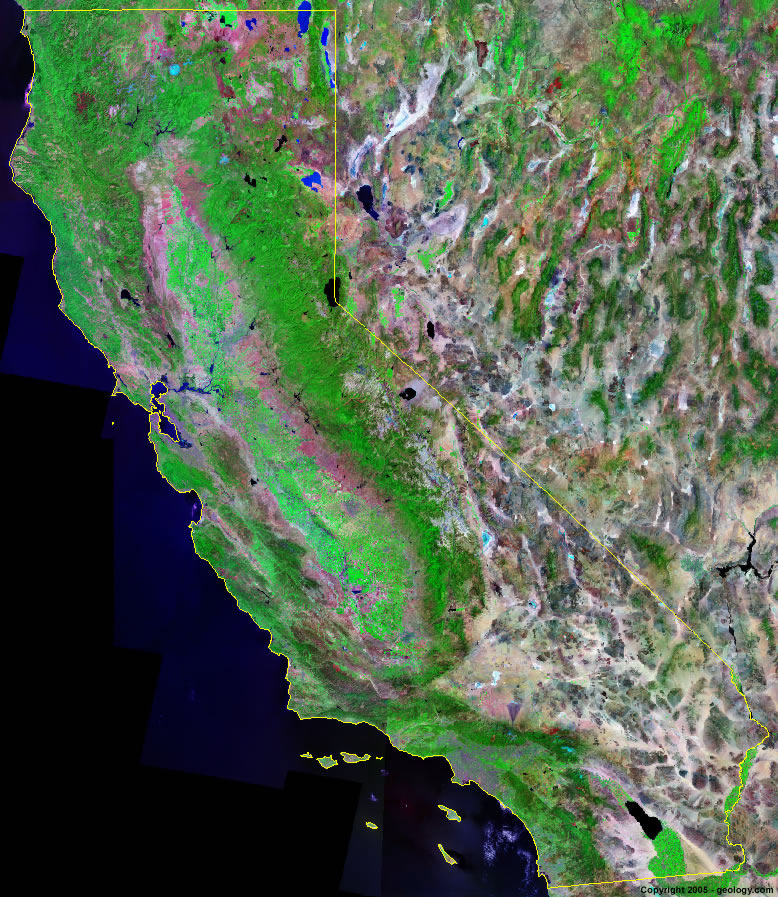 Satellite Map Of California