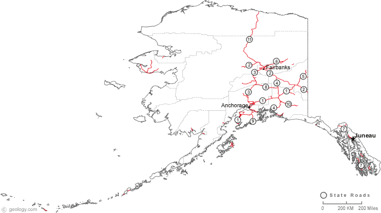 Map of Alaska Cities - Alaska Road Map