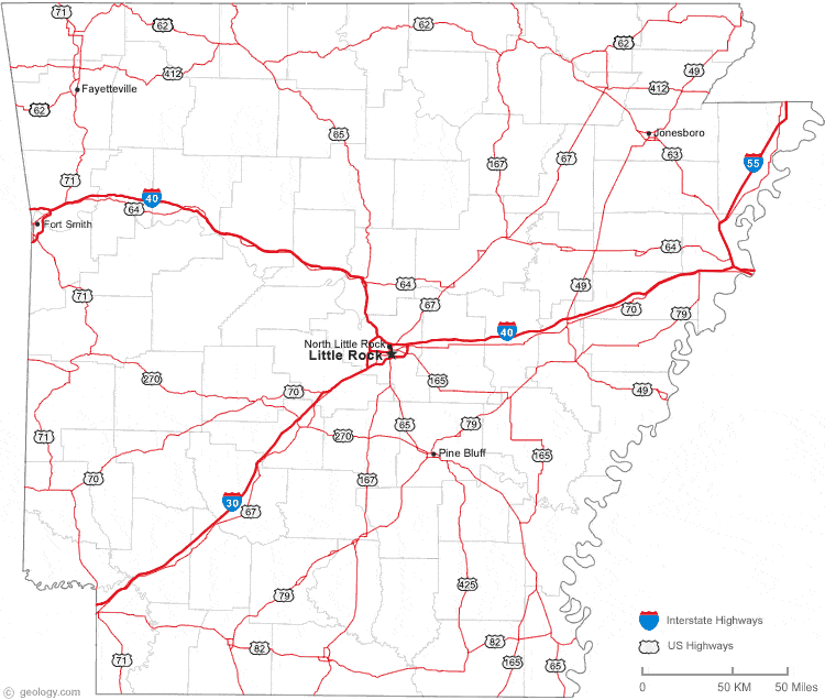 Arkansas Map Cities