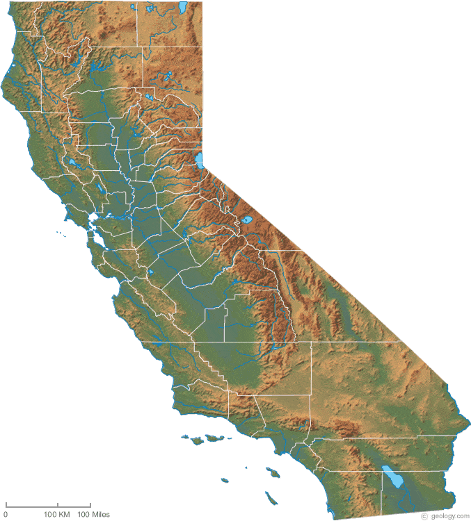 California physical map