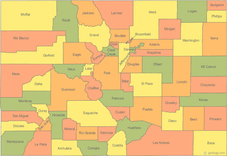 colorado county map icon