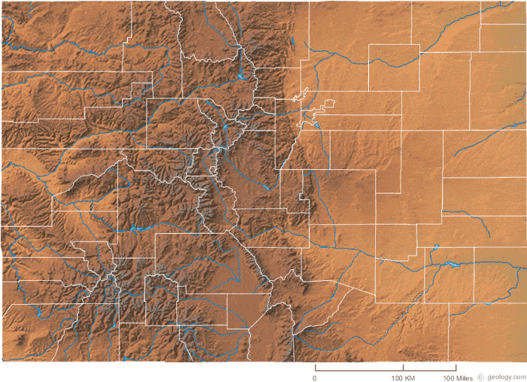 Colorado Physical Map And Colorado Topographic Map 8891