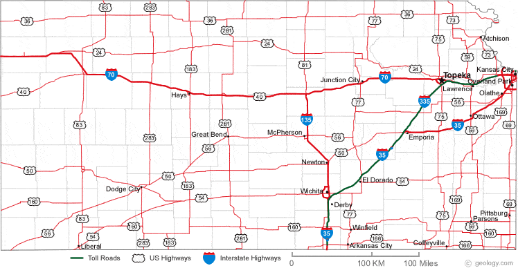 map of Kansas cities