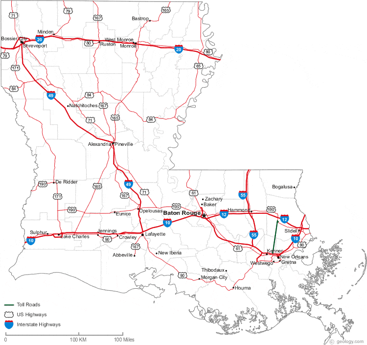 Map of Louisiana