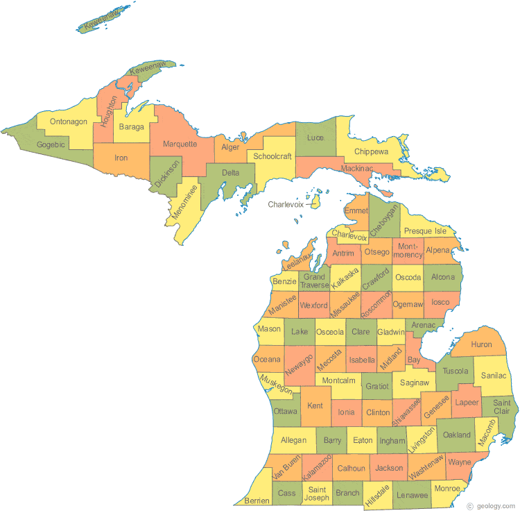 Map Of Michigan 0822