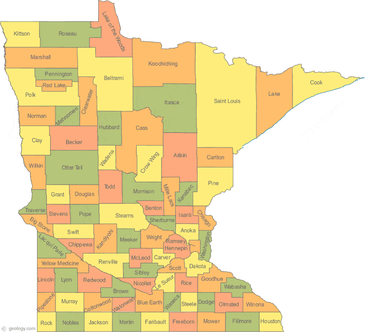 Minnesota county map