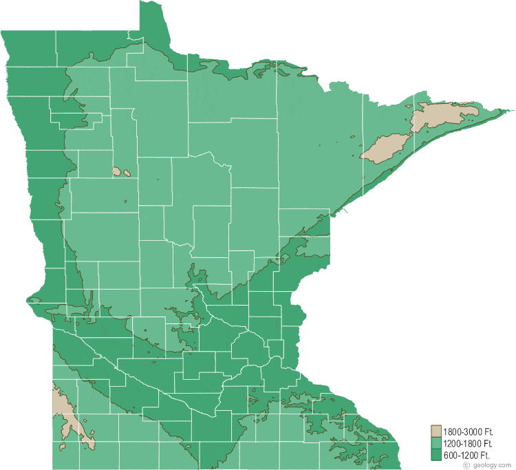 Minnesota Elevation Map