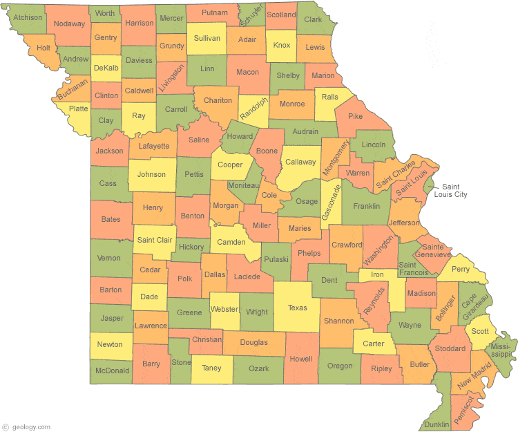 Different Counties In Missouri