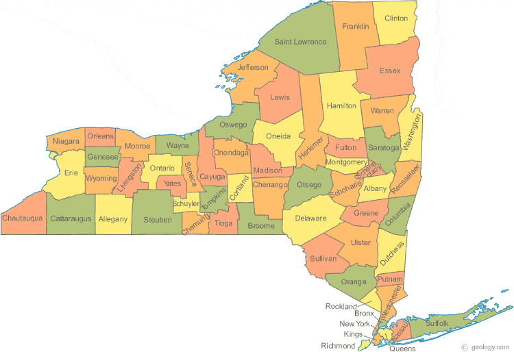 new york state map by county. New York County Map - New York