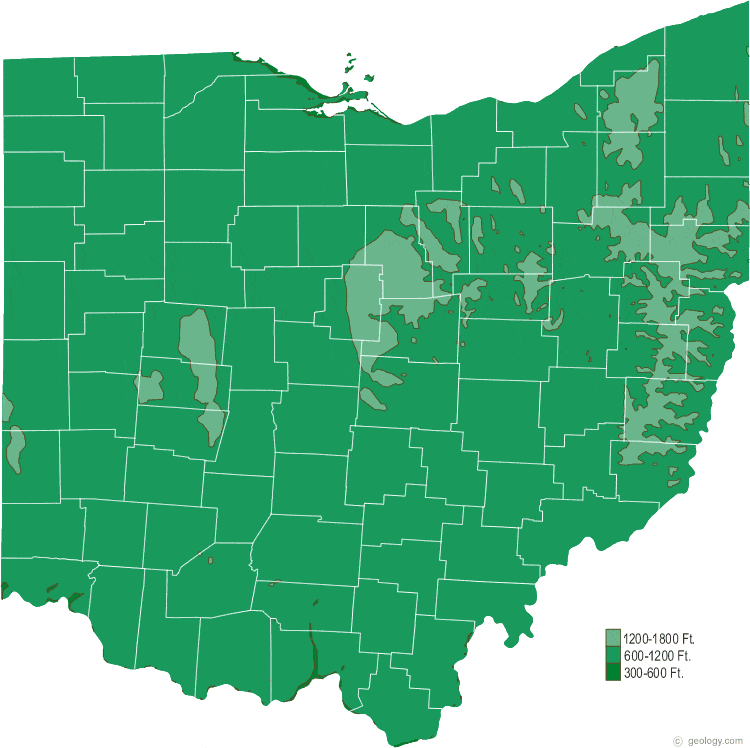 Ohio Elevation Map