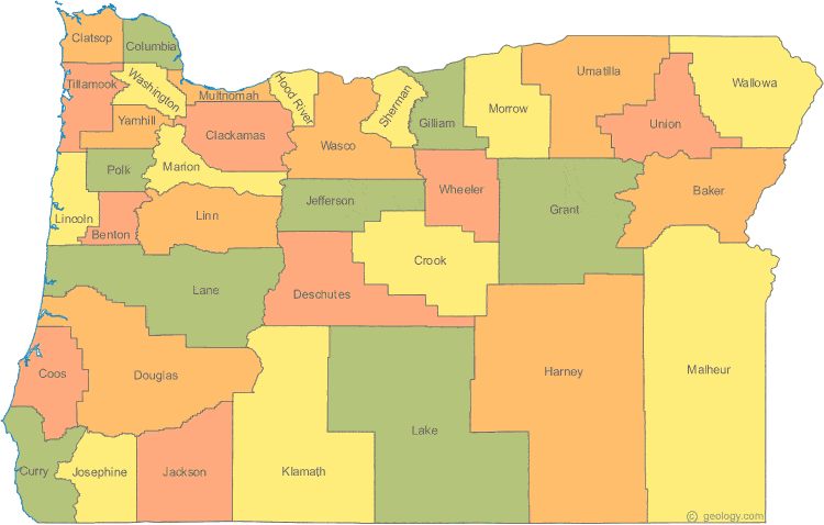 oregon state map screen