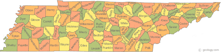 Tennessee county map