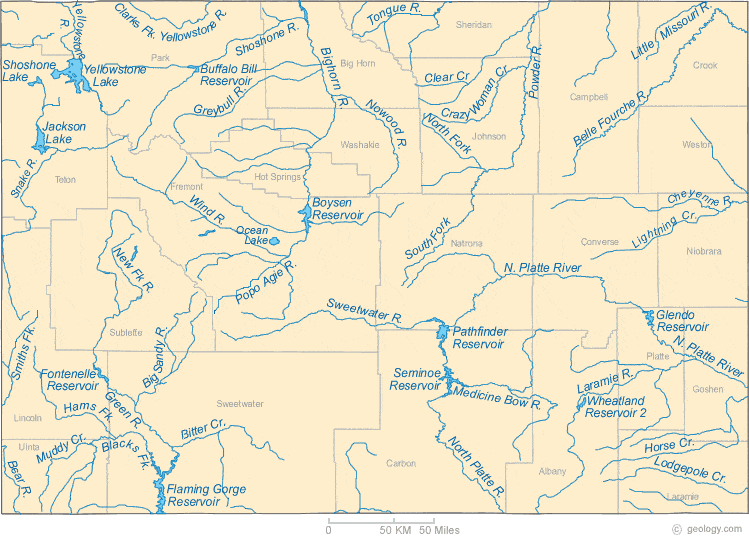 United States Map River And Lakes
