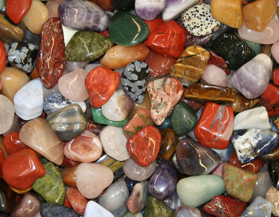 Tumbled Stones: Colorful and beautifully polished.