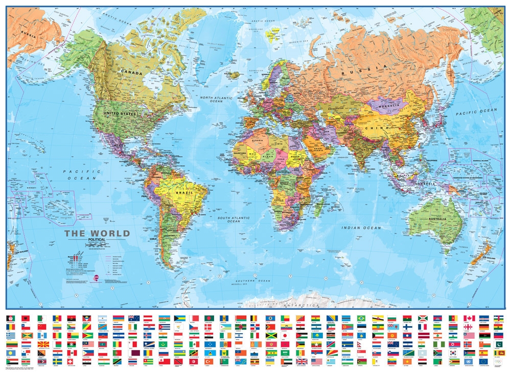 World Wall Maps: Lots of styles, colors, sizes and prices :-)