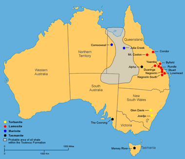 Australia Oil Shale Map