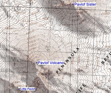Pavlof topographic map