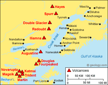 Alaska Volcano Map