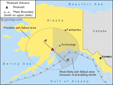 Redoubt Location Map 