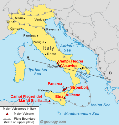 Mount Vesuvius, Italy: Map,