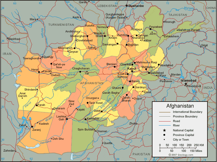 Afghanistan Map And Satellite Image