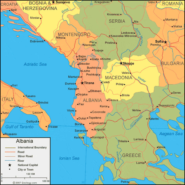 Albanian Map