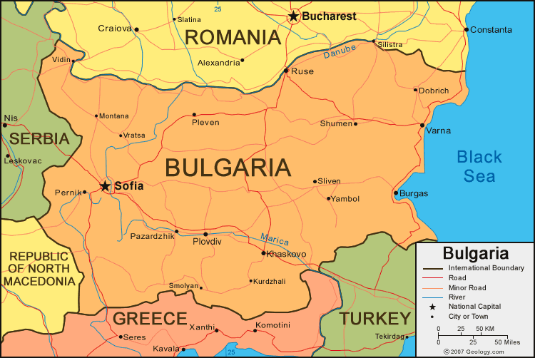 World Map Bulgaria