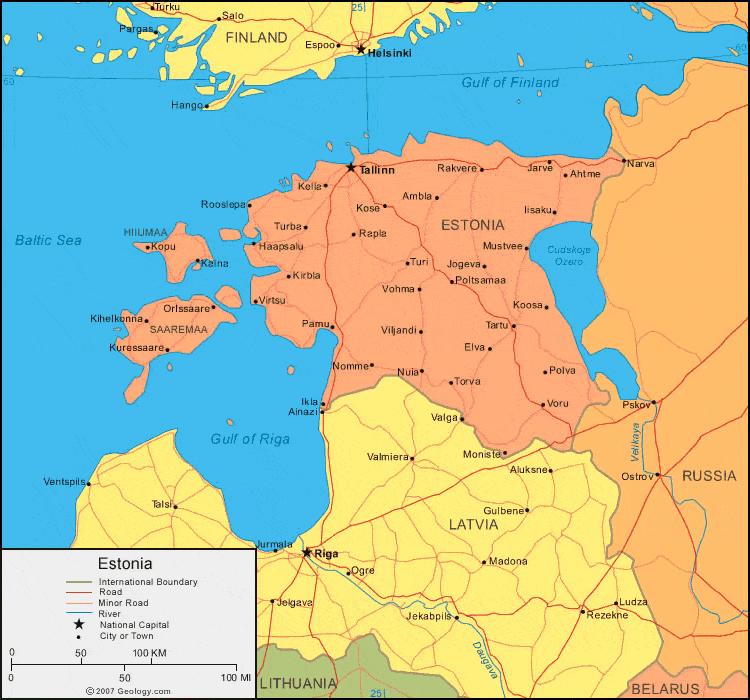 Estonia Map 