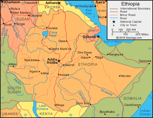 World Map Ethiopia